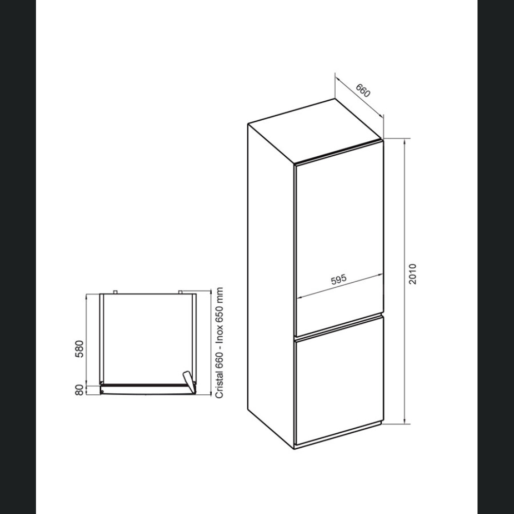 Frigorifer Pando PFLX, NoFrost, 367 l, inox i errët