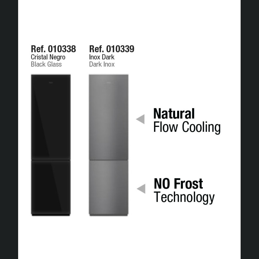 Frigorifer Pando PFLX, NoFrost, 367 l, inox i errët