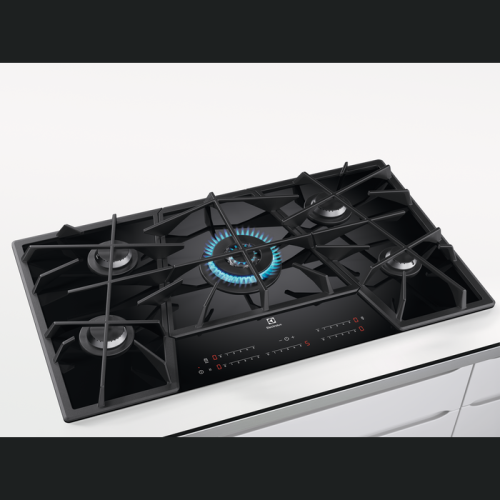 Pllakë me gaz Electrolux KGV7539IK, Zezë