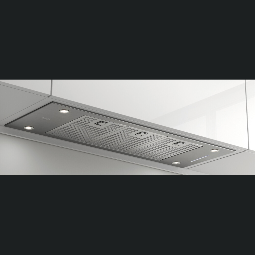 Aspirator i integruar Pando EVO, fuqia motorike V.1050 mc/h me sistem reduktimi zhurme, 58 cm, inox, A+++