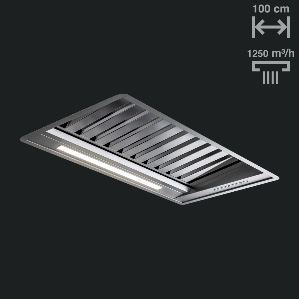 Aspirator i integruar Pando PRO, fuqia motorike V.1250, 100 cm, inox, A+