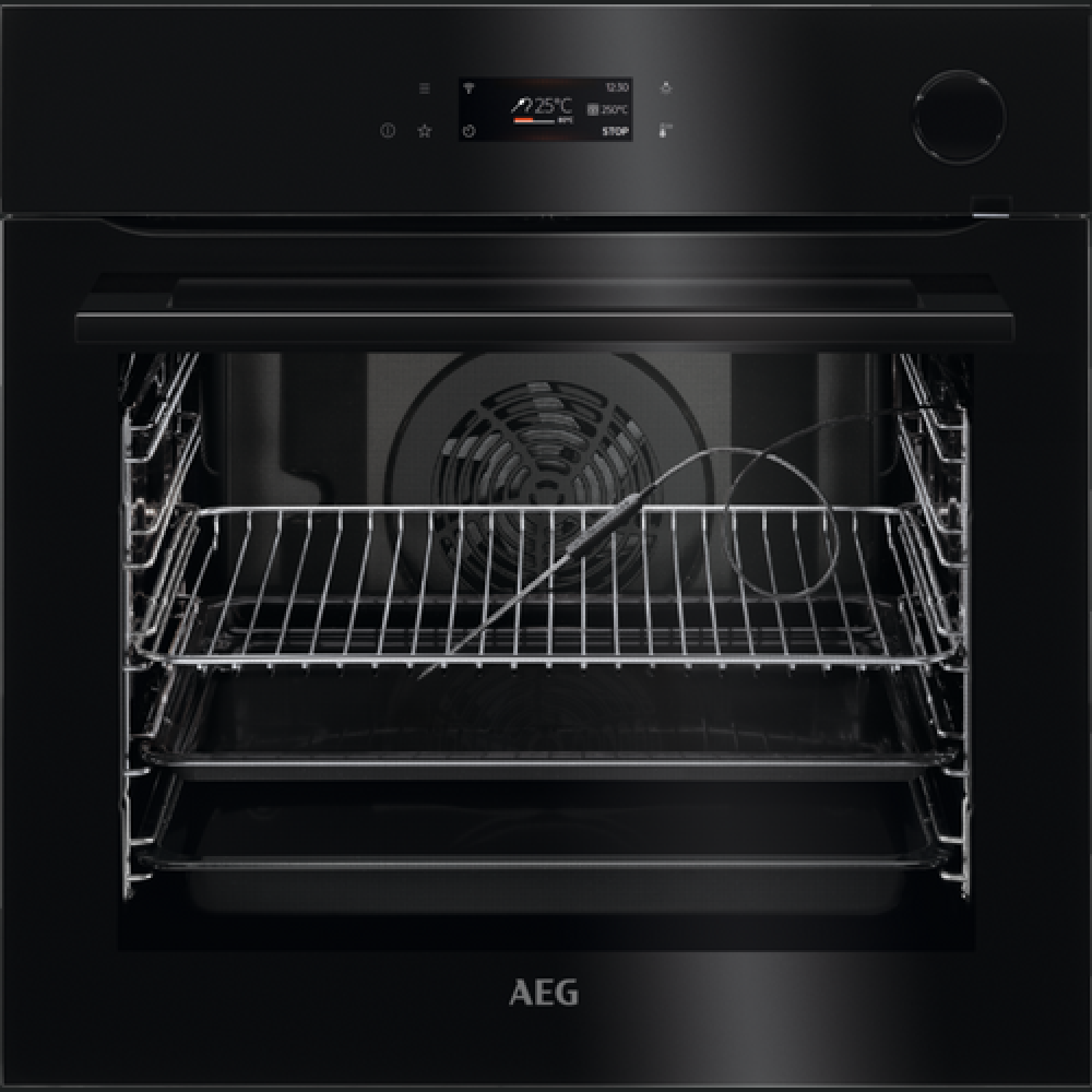 Furrë me avull AEG BSE778380B, STEAMCRISP, me vetëpastrim pirolitik, WIFI, 72 l, e zezë, A+