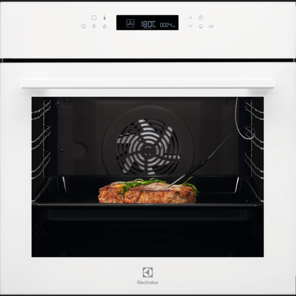 Furrë e integruar Electrolux EOE7C31V, SenseCook me vetëpastrim , A+, 72 litra, e bardhë