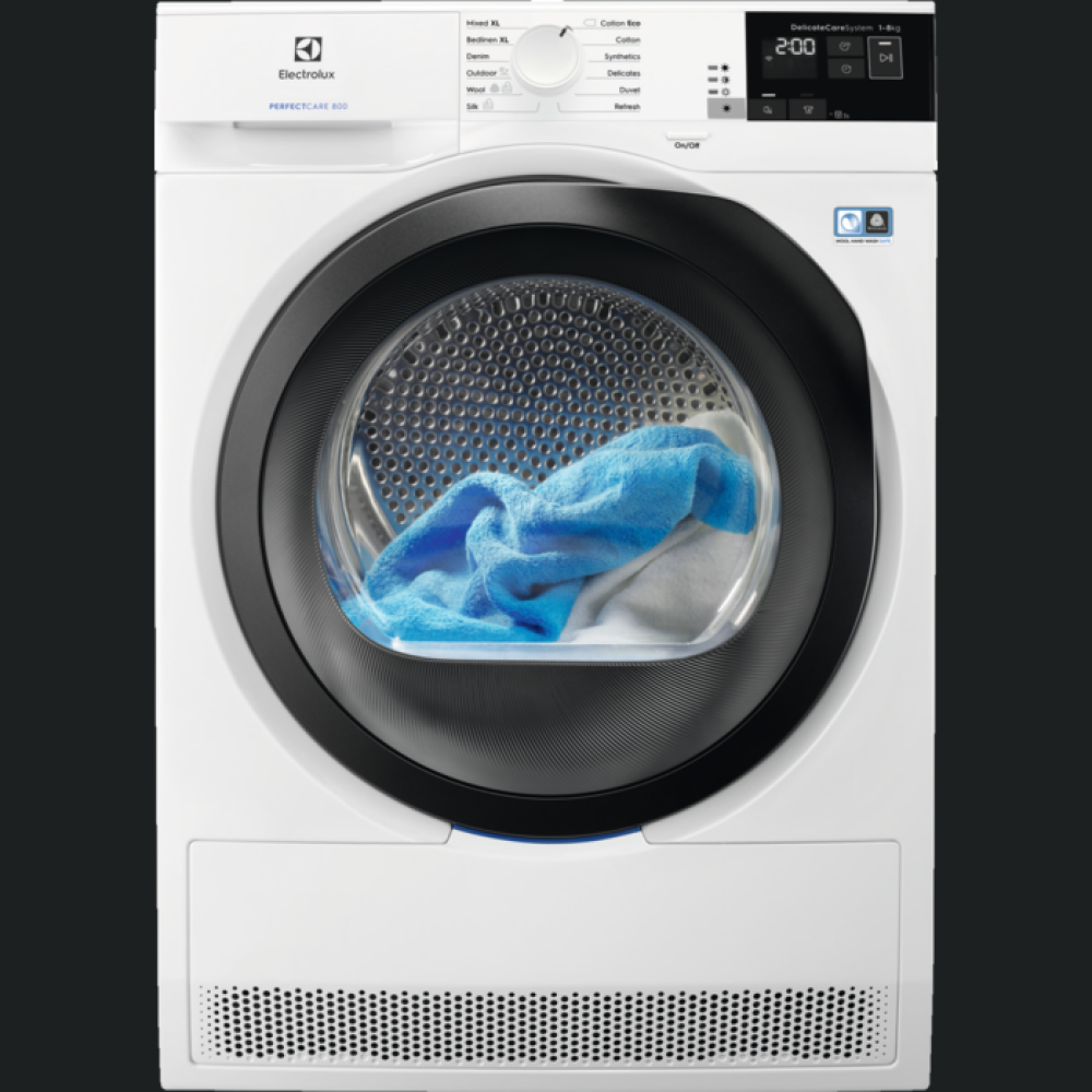 Tharëse Electrolux me pompë nxehtësie, PerfectCare800 EW8H458B, 8 kg