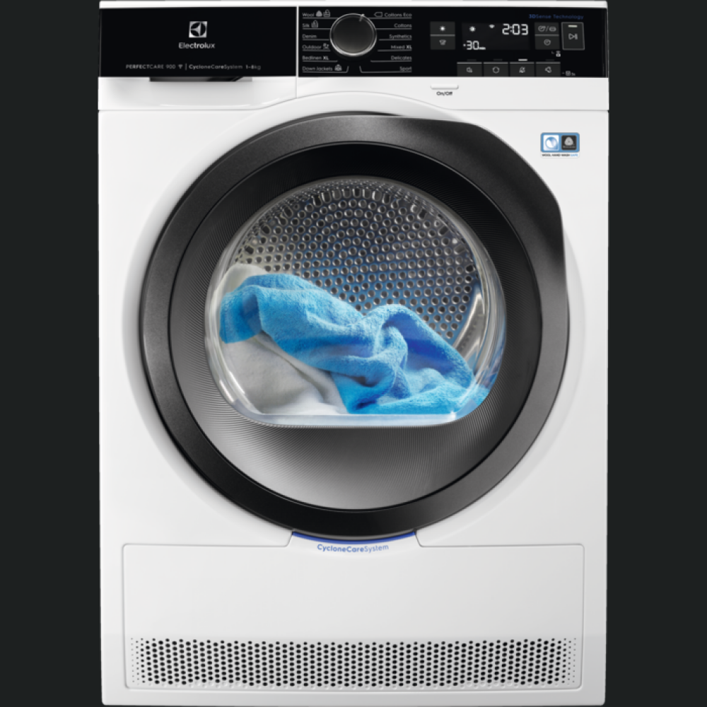 Tharëse Electrolux me pompë nxehtësie 3DSense PerfectCare900 EW9H188SC
