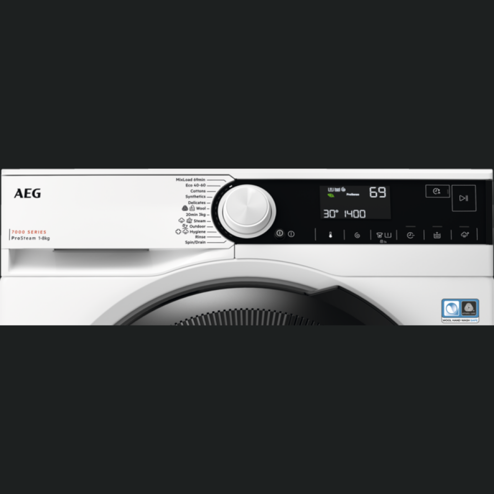 Lavatriçe AEG LFR73844BE, SERIES 7000, 8 kg, ProSteam