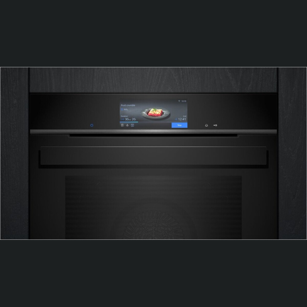 Furrë me integruar Siemens HB978GMB1 iQ700, 60 x 60 cm e zezë, inox, 71 l, A+, vetëpastruese pirolitike