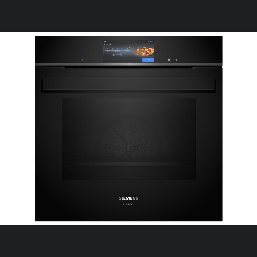 Furrë e integruar Siemens iQ700 me avull HS958GED1, 60 x 60 cm e zezë, inox, 71 l