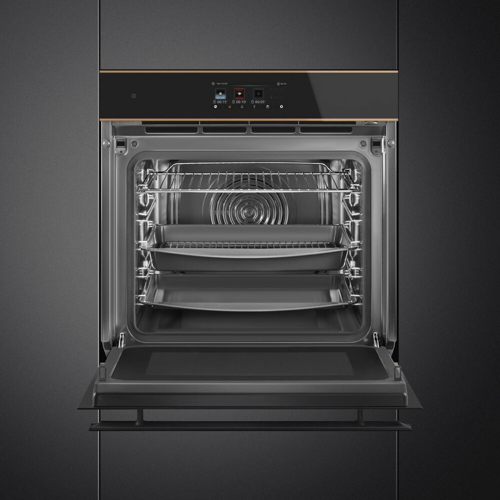 Furrë me integruar Smeg SO6606APNR me funksion mikrovalë, Dolce Stil Novo, E zezë, 60 cm, Multi Technology, 68 l