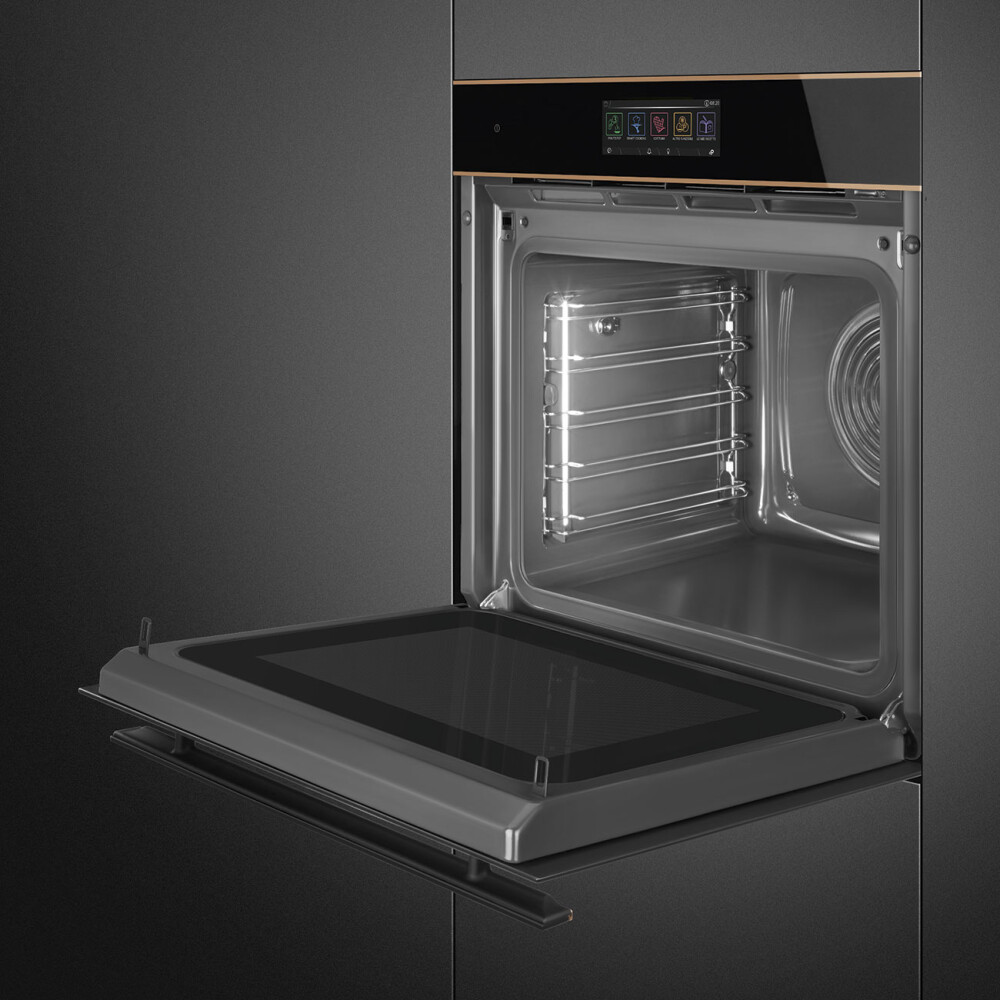 Furrë me integruar Smeg SO6606APNR me funksion mikrovalë, Dolce Stil Novo, E zezë, 60 cm, Multi Technology, 68 l