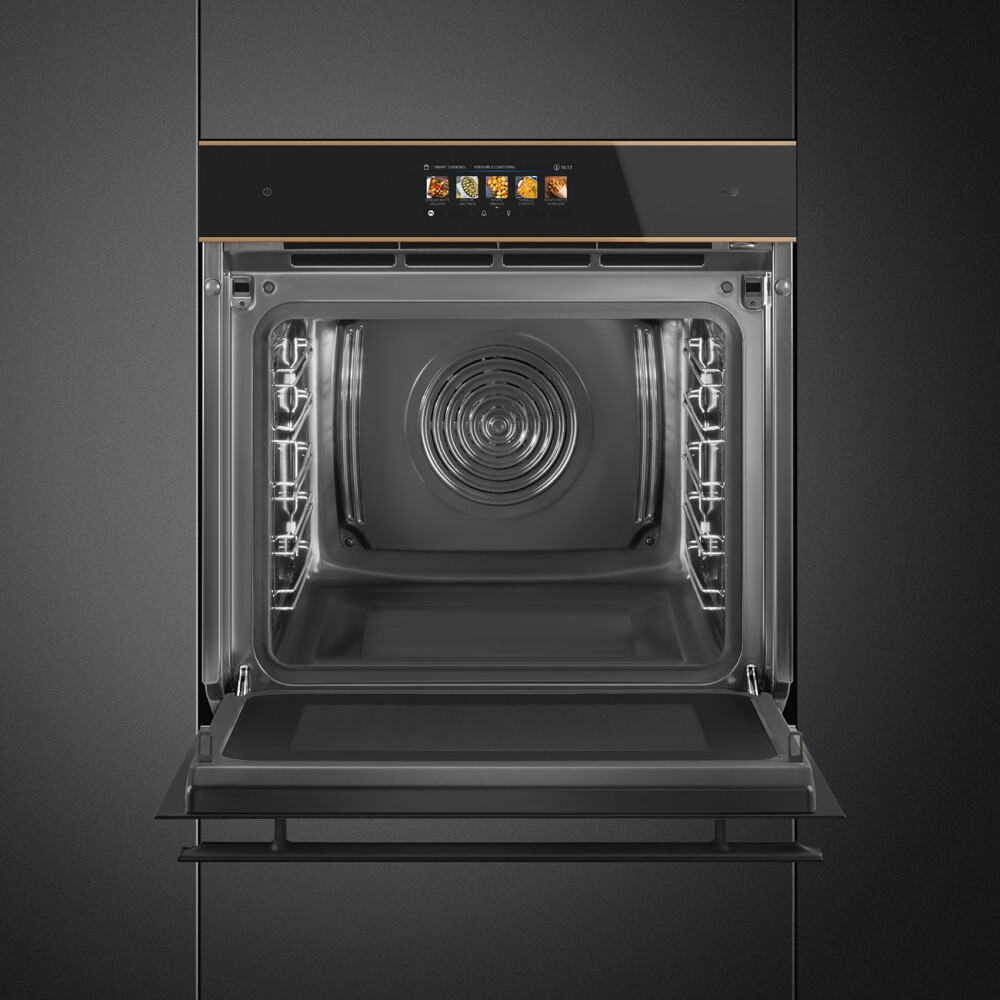 Furrë Smeg SO6606WAPNR Galileo Omnichef me funksion mikrovalë, WI-FI, koleksioni Dolce Stil Novo, 60 cm, i zi, 68 l