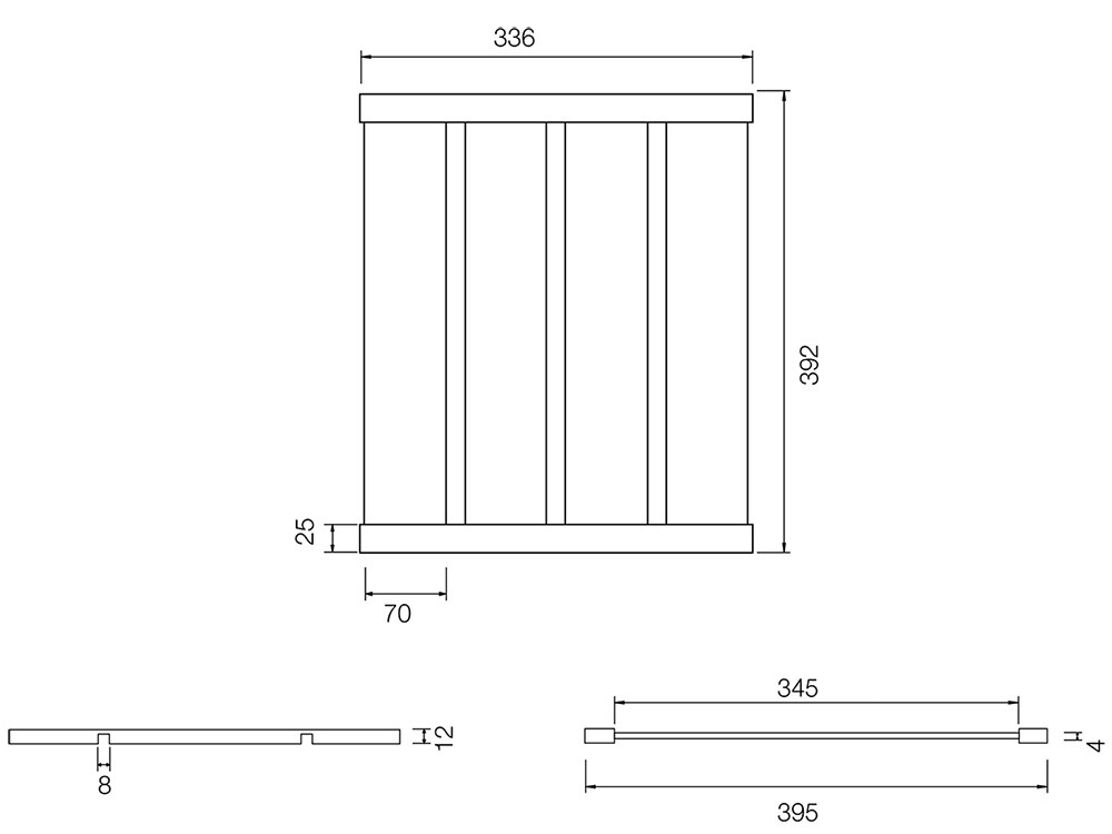 Mbështetja e kullimit të shokut 392 mm inox