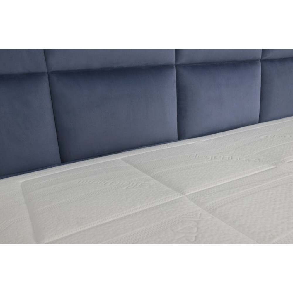Krevat Vadret boxspring, tapiceri e madhe katrore, lartësia e skajit të krevatit 140 cm, dysheku i përfshirë, sipërfaqja e përfshirë