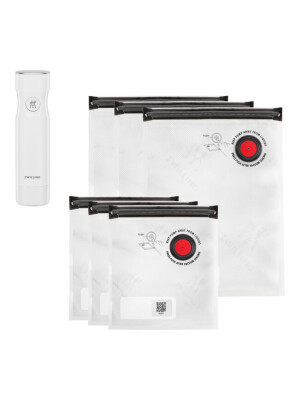 Set pompë vakumi me kapak karikimi, S/M, 7 pjesë, e bardhë - Zwilling