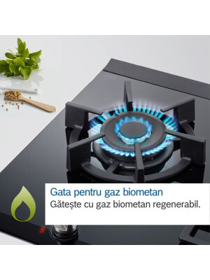 Pllakë me gaz Bosch PRB3A6B70, Domino 30 cm Vitroceramic, E zezë
