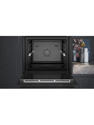 Furrë e integruar Siemens HB934GBB1 iQ700, 60 x 60 cm e zezë, inox, 71 l, A+