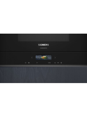 Furrë me mikrovalë të integruar Siemens BF922R1B1 e zezë,  inox, 21 l
