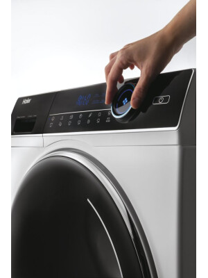 Lavatriçe Haier HWD120-B14979-S me tharëse, I-Pro Seria 7 e pavarur, 12 / 8 kg, 1400 RPM, Motor me lëvizje direkte, cikli i kombinuar i klasës E, e bardhë, L x H x L (cm) 60x69