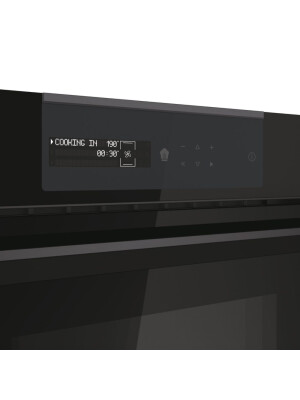 Furrë kompakte e integruar Haier HWO45NM6SXB1, avulli I-Message Compact Series 6 Steam, 34 litra, Klasa A++, E zezë