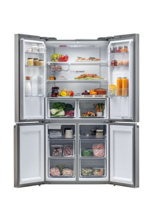 Kubike me shumë dyer 90 Haier HTF-520IP7 Seria 5 e pavarur, 4 dyer, pa ngricë, ndriçim LED, klasi F, platinum Inox, L x H x I (mm) 908x648x1900