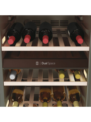 Ftohës i verës Wine Bank Seria 50, i pavarur, 2 zona, 77 shishe, ndriçim LED, Klasa G, L x H x I (mm) 497x585x1270