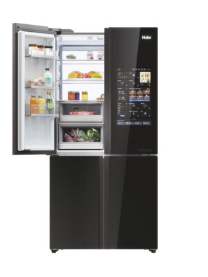 Krah për krah Haier HCW9919FSGB Seria 9 e pavarur, me 4 dyer, pa ngricë, ndriçim LED, klasi F, i zi, L x H x I (mm) 905x697x1900