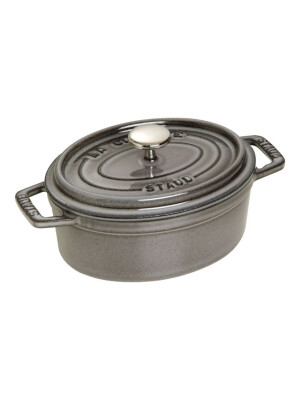 Tenxhere Cocotte 17 cm, e formës ovale, ngjyrë gri grafiti, prej gize. - Zwilling