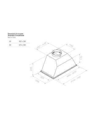 Aspirator i integruar Pando GR05, 60 cm, A, motori v.730