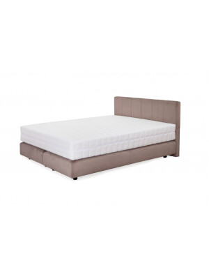 Krevat Boxspring Alviano, thjesht i veshur me susta, me lartesi krevati 90 cm, dyshek i perfshire, pa siper
