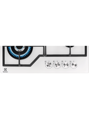 Pllakë me gaz Electrolux KGG64362W, 4 ndezës, xham i bardhë, 60 cm