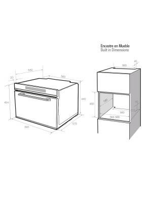 Furrë kompakte Pando PHB-841, 45cm, TOUCH, 50 l, A+