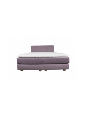 Krevat Sella boxspring, tapiceri lineare, me lartesi fundi krevati 110 cm, dyshek i perfshire, pa siper