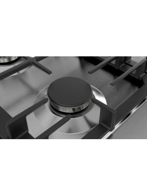 Pllakë me gaz të integruar Bosch PCR7A5M90, ndezës WOK, Inox