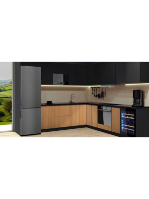 Frigorifer Pando PFLX, NoFrost, 367 l, inox i errët