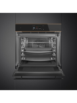 Furrë me integruar Smeg SO6606APNR me funksion mikrovalë, Dolce Stil Novo, E zezë, 60 cm, Multi Technology, 68 l
