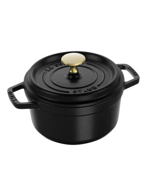 Tenxhere Cocotte 16 cm, e rrumbullakët, ngjyrë e zezë, prej gize. - Zwilling