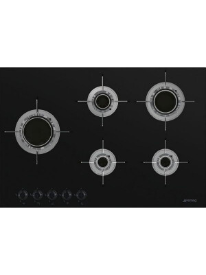 Pllakë me gaz të integruar SMEG Dolce Stil Novo Design PVL675LCN, 5 ndezës, 75 cm, xham i zi