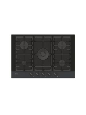Pllakë me gaz Haier HAVG75HB, 5 zona, E zezë, xhami sigurie, Seria 4, 75 cm
