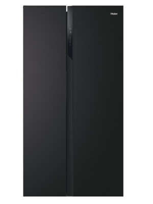 Krah për krah Haier HSR3918ENPB SBS 90 Seria 3, pa ngricë, Ndriçim LED, Klasa E, E zezë, L x H x L (mm) 908x647x1775