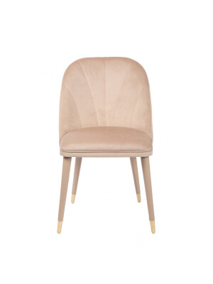 Karrige Celine Leather & Velvet, kadife premium, lëkurë natyrale, këmbë bronzi