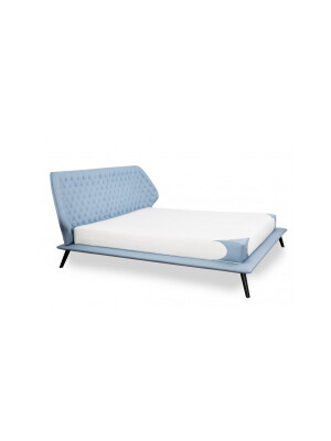 Krevat Boxspring Slim Base Sienna, lëkurë natyrale, i përfshirë dyshek