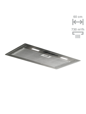 Aspirator i integruar Pando PGF, gjerësia 60 cm, V.730, klasi A, inox