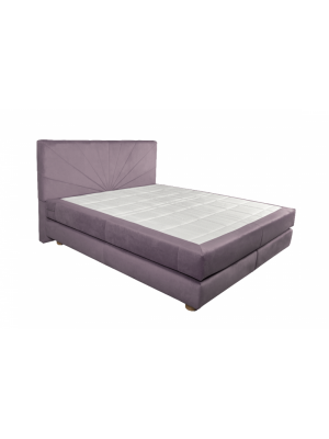 Krevat Sella boxspring, tapiceri lineare, me lartesi fundi krevati 110 cm, dyshek i perfshire, pa siper