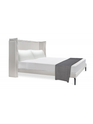 Krevat Boxspring Slim Base TriBeCa, lëkurë natyrale