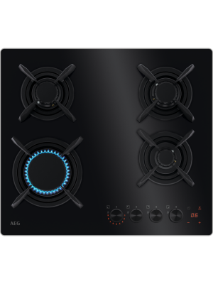 Furrë me gaz AEG ne xham HKB64453NB, 60 cm, e zeze
