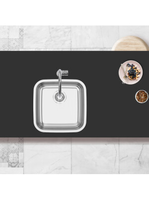 Lavaman kuzhine CookingAid INDUS 40 inox me montim nën banak + aksesorë montimi