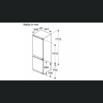 Frigorifer i integruar i kombinuar Siemens KI86NVFE0, iQ300 me sipërfaqen e poshtme të ngrirësit 177,2 x 54,1 cm, E, NoFrost