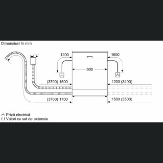 Enëlarëse Neff S187TC800E, Asistent për hapjen e derës, 14 komplete, A