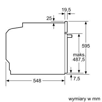 Furrë multifunksionale e integruar HBT537FB0, 71 l, A, EcoClean Direct