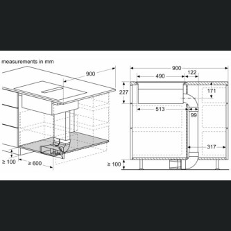Pllakë me induksion me sistem të integruar ventilimi Siemens EX807NX68E, 80 cm